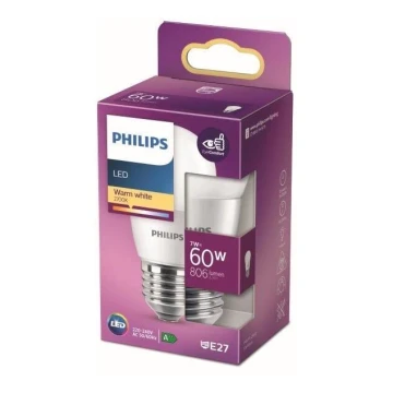 Bombilla LED Philips P48 E27/7W/230V 2700K