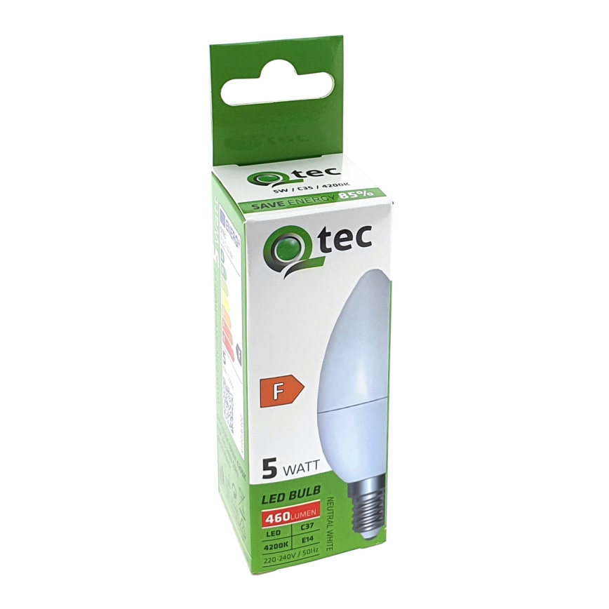 Bombilla LED Qtec C35 E14/5W/230V 4200K