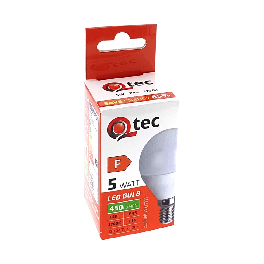 Bombilla LED Qtec P45 E14/5W/230V 2700K