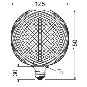 Bombilla LED regulable DECOR  FILAMENT G125 E27/3,5W/230V 1800K dorado - Osram