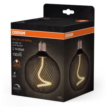 Bombilla LED regulable DECOR FILAMENT G125 E27/3,5W/230V 1800K negro - Osram