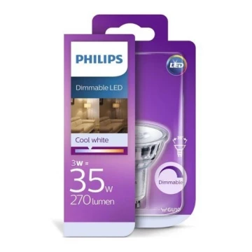 Bombilla LED regulable Philips GU10/3W/230V 4000K