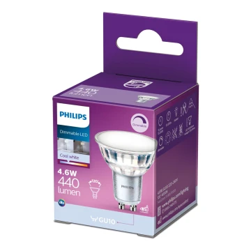 Bombilla LED regulable Philips GU10/4,6W/230V 4000K