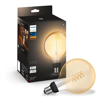 Bombilla LED regulable Philips Hue WHITE FILAMENT G125 E27/7W/230V 2100K