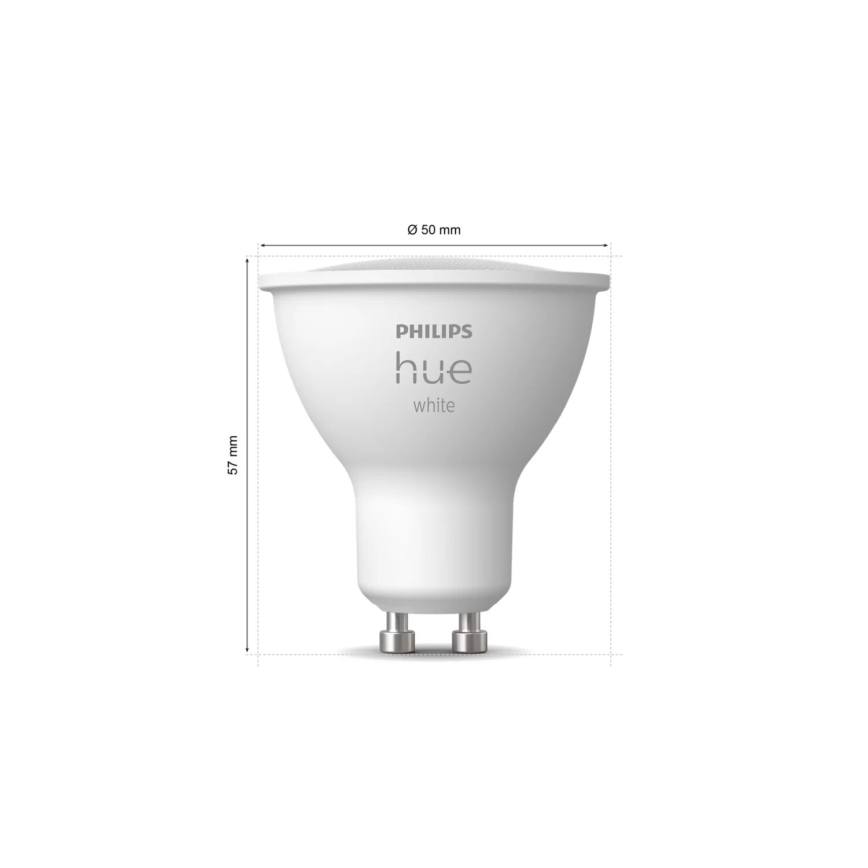 Bombilla LED regulable Philips Hue WHITE GU10/4,2W/230V 2700K