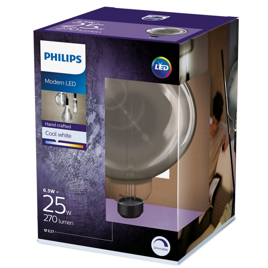 Bombilla LED regulable SMOKY VINTAGE Philips G200 E27/6,5W/230V 4000K