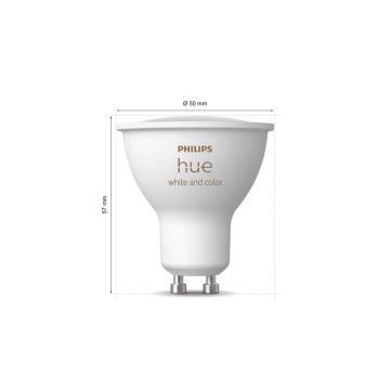 Bombilla LED RGBW regulable Philips Hue White And Color Ambiance GU10/4,2W/230V 2000-6500K