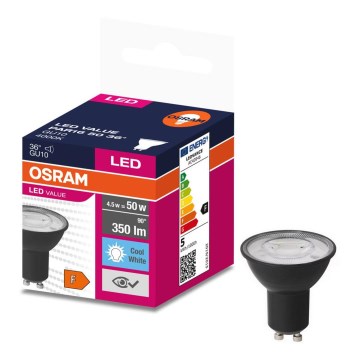 Bombilla LED VALUE PAR16 GU10/4,5W/230V 6500K 36° negro - Ledvance