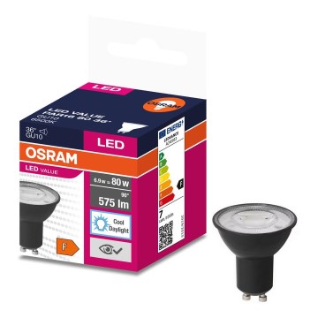 Bombilla LED VALUE PAR16 GU10/6,9W/230V 4000K 36° negro - Ledvance