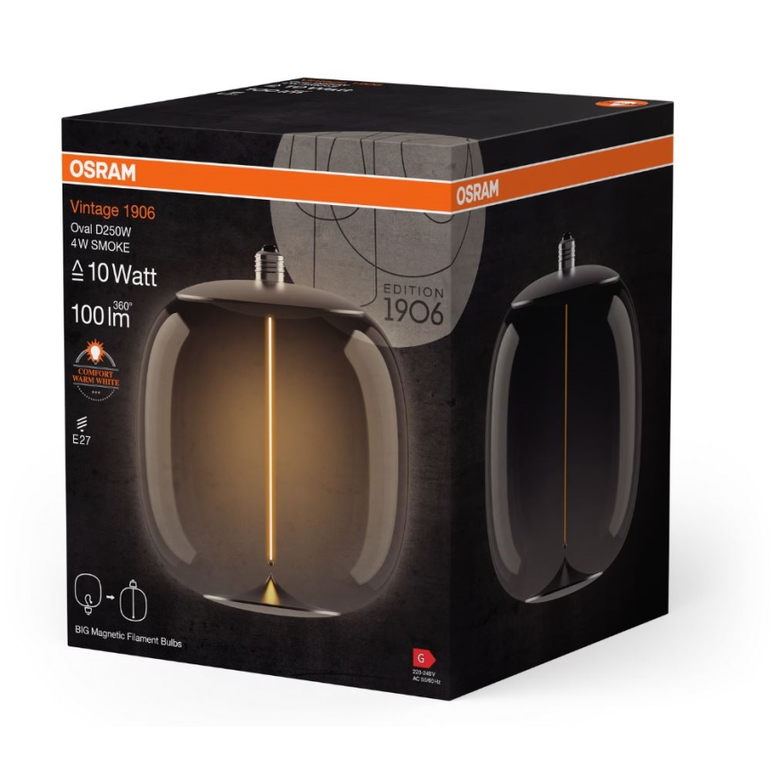 Bombilla LED VINTAGE FILAMENT E27/4W/230V 2700K humo - Osram