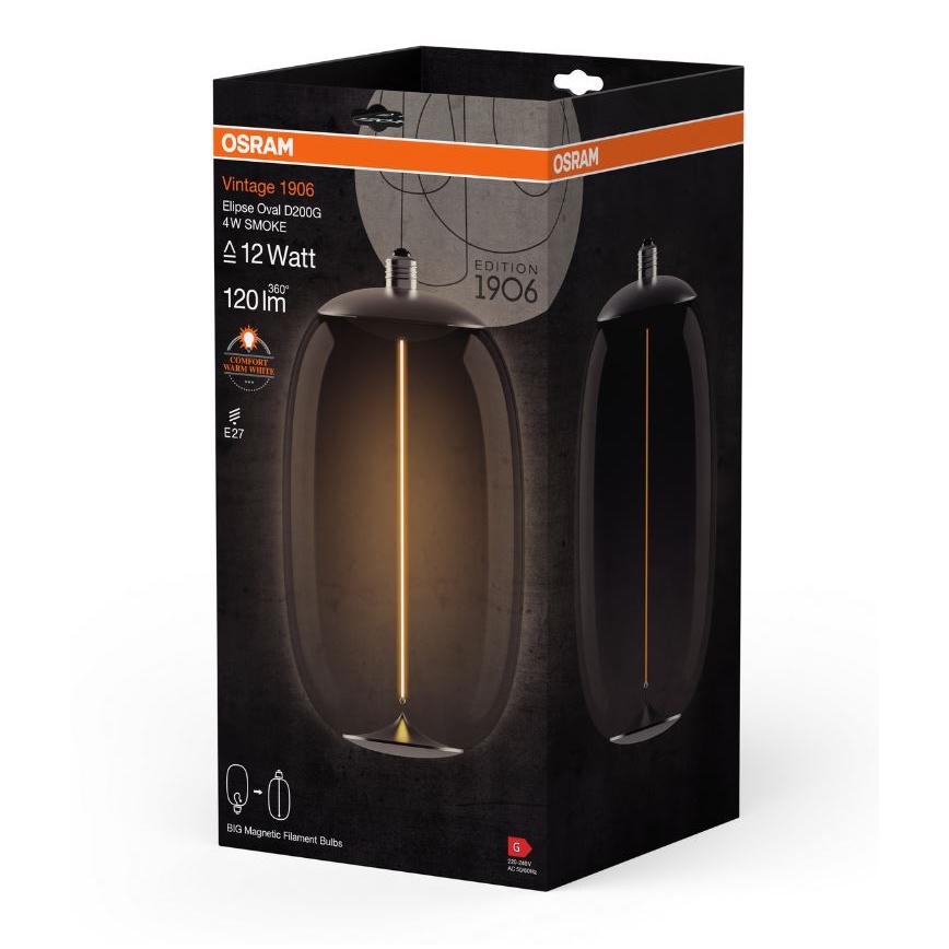 Bombilla LED VINTAGE FILAMENT E27/4W/230V 2700K humo - Osram