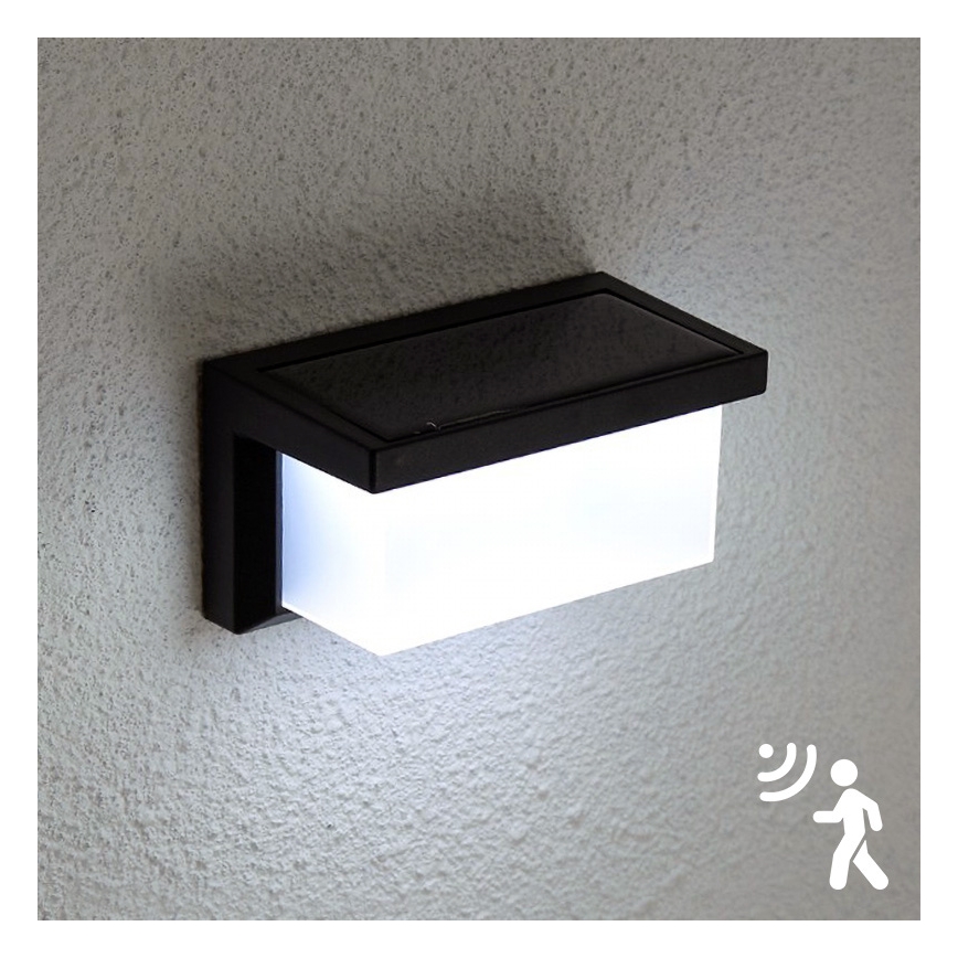 Brilagi - Aplique LED solar con sensor BRICK LED/12W/5,5V IP65