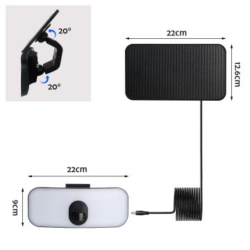 Brilagi - Aplique LED solar con sensor ROOF LED/13W/5V IP65