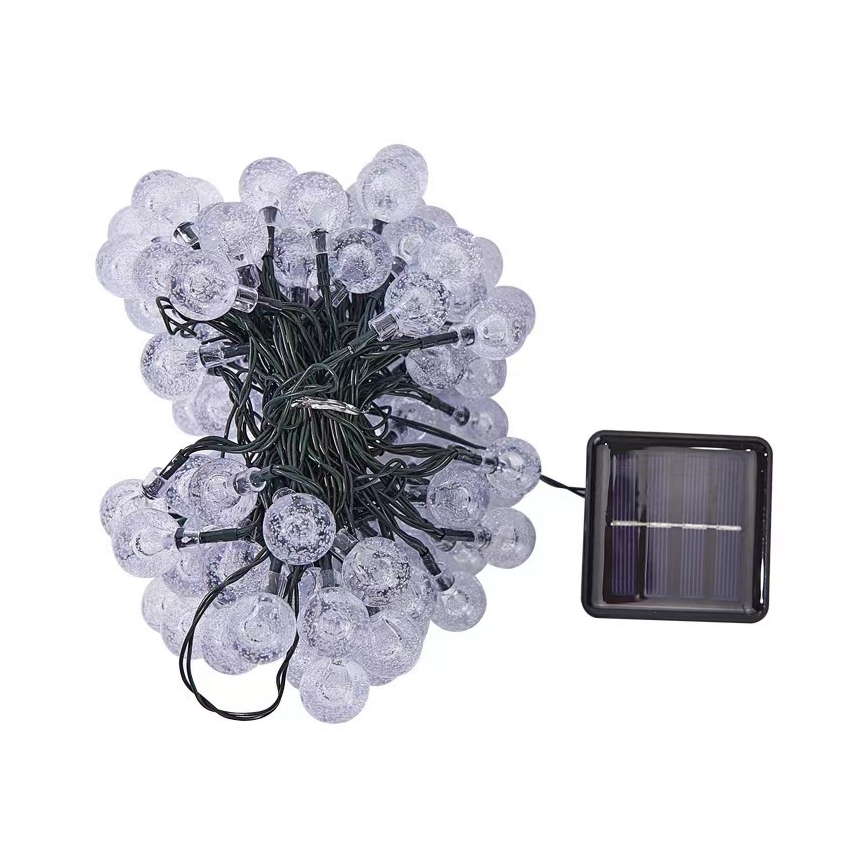 Brilagi - Cadena decorativa solar LED BUBBLE 200xLED/8 funciones 20m IP65 blanco cálido