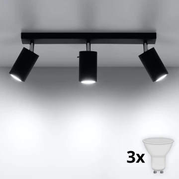 Brilagi - Foco LED ASMUS 3xGU10/7W/230V negro