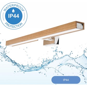 Brilagi - Iluminación LED para espejos de baño WOODY MIRROR LED/12W/230V IP44 roble/cromo