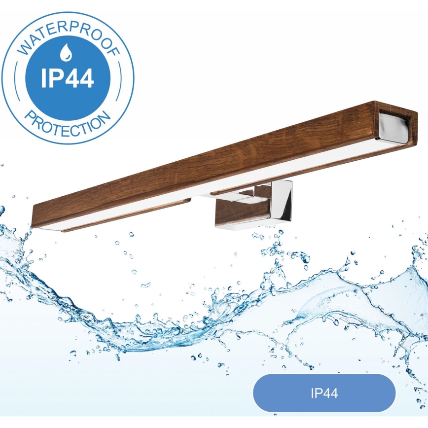 Brilagi - Iluminación LED para espejos de baño WOODY MIRROR LED/12W/230V IP44 roble/cromo