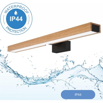 Brilagi - Iluminación LED para espejos de baño WOODY MIRROR LED/12W/230V IP44 roble/negro