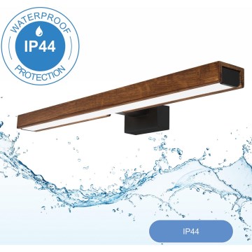 Brilagi - Iluminación LED para espejos de baño WOODY MIRROR LED/12W/230V IP44 roble/negro