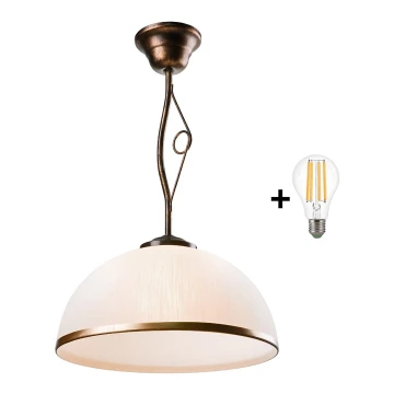 Brilagi - Lámpara colgante LED ANTICO 1xE27/60W/230V pátina de bronce