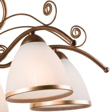 Brilagi - Lámpara de araña LED con cadena ANTICO 5xE27/60W/230V pátina de bronce