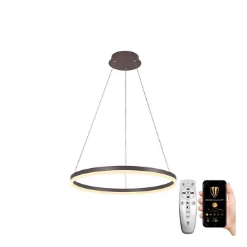 Brilagi - Lámpara de araña LED regulable CIRCLE LED/42W/230V 3000-6500K marrón + control remoto