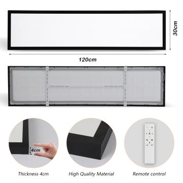 Brilagi - Luz de techo LED regulable para baño FRAME SMART LED/50W/230V 3000-6000K IP44 negro + control remoto