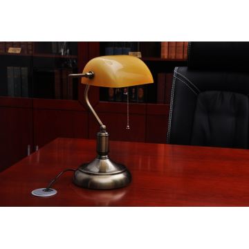 Brilagi - Lámpara de mesa BANK OFFICE 1xE27/60W/230V latón/naranja