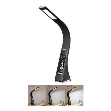 Brilagi - Lámpara de mesa LED regulable con pantalla PELLE LED/7W/230V negro