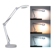 Brilagi - Lámpara de mesa LED regulable con una lupa LENS LED/12W/5V 3000/4200/6000K blanco