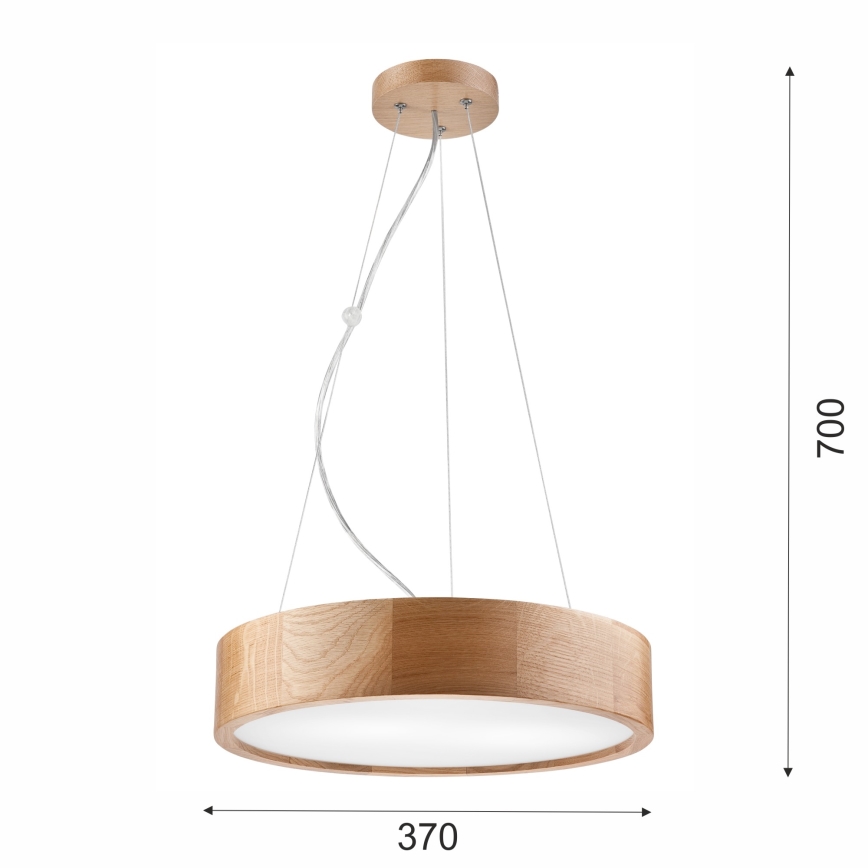 Brilagi - Lámpara LED colgante CARVALHO 2xE27/60W/230V roble diá. 37 cm