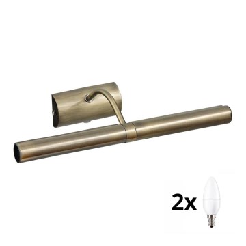 Brilagi - Lámpara LED de cuadro DANAE 2xE14/6W/230V bronce