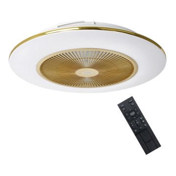 Brilagi - Lámpara LED regulable con ventilador AURA LED/38W/230V 3000-6000K dorado + control remoto