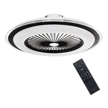 Brilagi - Lámpara LED regulable con ventilador RONDA LED/48W/230V 3000-6000K negro + control remoto