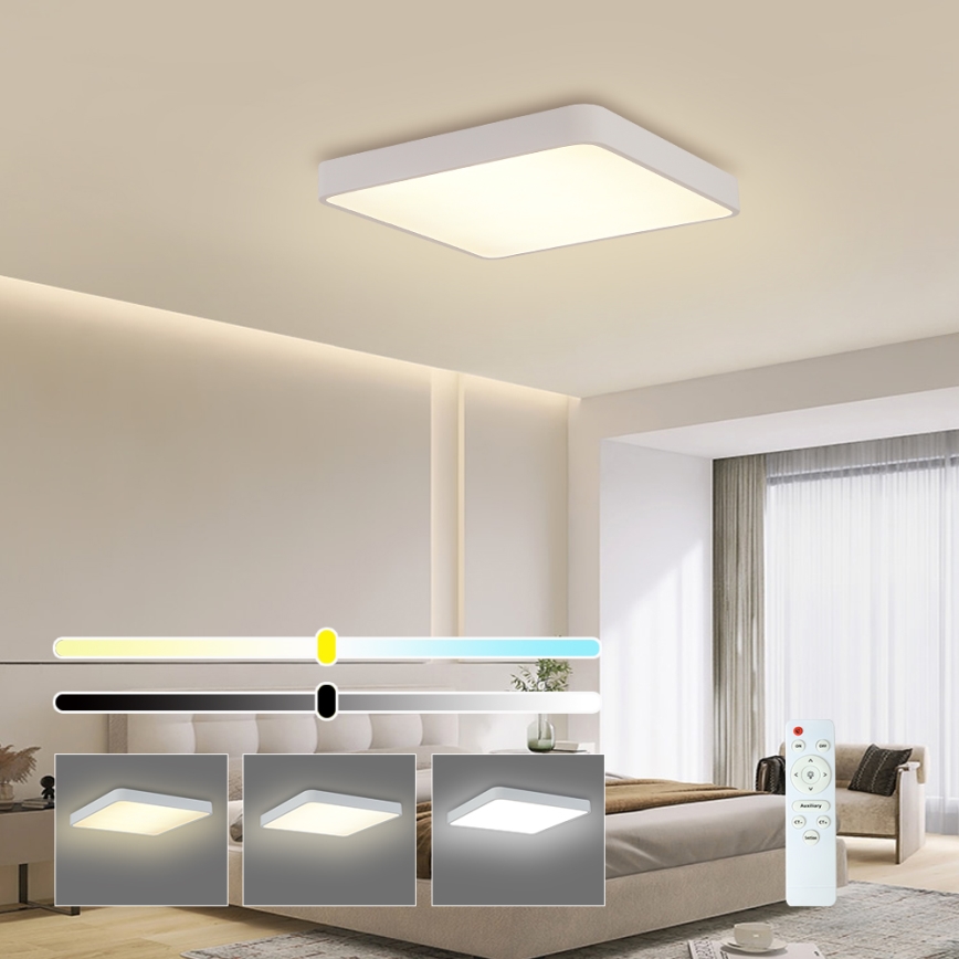 Brilagi - Plafón LED regulable POOL LED/48W/230V 3000-6000K 50x50 cm blanco + control remoto