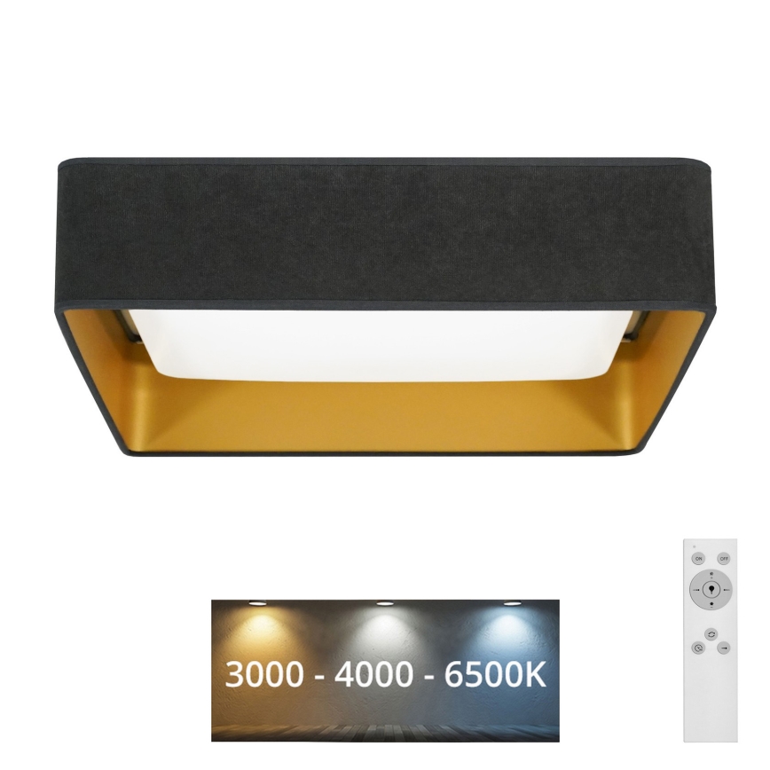 Brilagi - Plafón LED regulable VELVET SQUARE LED/24W/230V 3000/4000/6500K + mando a distancia gris