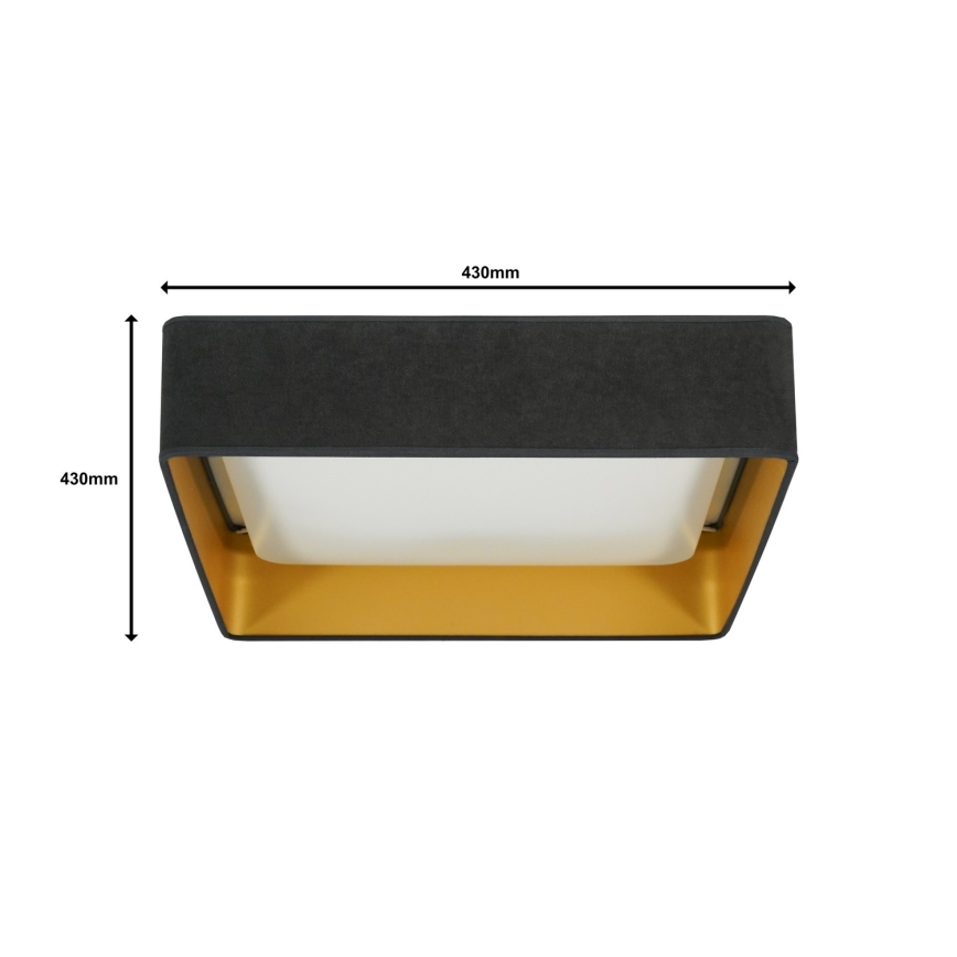 Brilagi - Plafón LED regulable VELVET SQUARE LED/24W/230V 3000/4000/6500K + mando a distancia gris