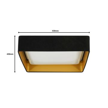 Brilagi - Plafón LED regulable VELVET SQUARE LED/24W/230V 3000/4000/6500K + mando a distancia negro