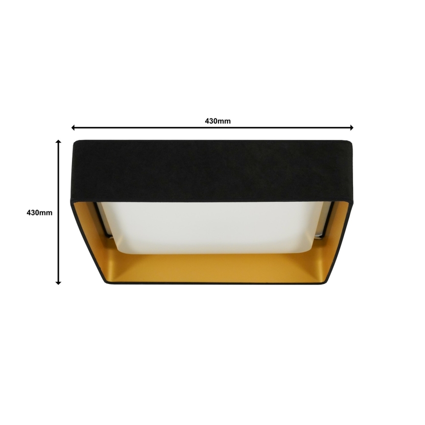 Brilagi - Plafón LED regulable VELVET SQUARE LED/24W/230V 3000/4000/6500K + mando a distancia negro