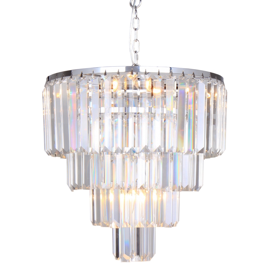 Brilagi - LED Lámpara colgante de cristal MOZART 5xE14/40W/230V cromo brillante