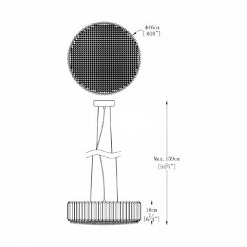 Brilagi - LED Lámpara de araña de cristal sobre cable GLAMOUR 5xG9/42W/230V