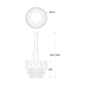 Brilagi - LED Lámpara de araña de cristal sobre cable MIRAGE 5xE14/40W/230V