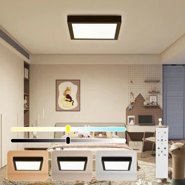 Brilagi - Luz de techo LED regulable para baño FRAME SMART LED/24W/230V 3000-6000K IP44 negro + control remoto