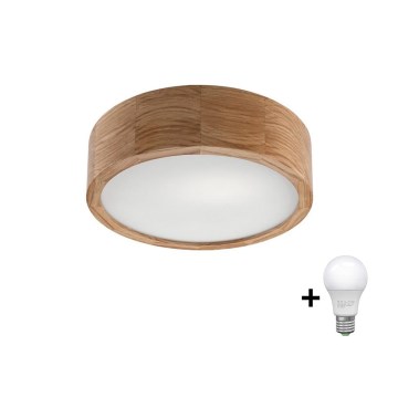 Brilagi - Plafón LED CARVALHO 1xE27/60W/230V roble diá. 27,5 cm