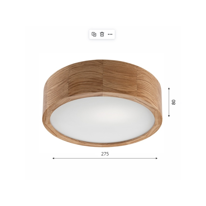 Brilagi - Plafón LED CARVALHO 1xE27/60W/230V roble diá. 27,5 cm