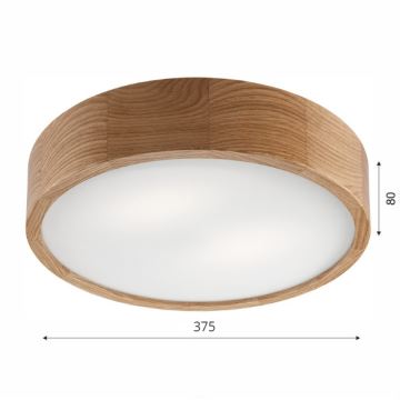 Brilagi - Plafón LED CARVALHO 2xE27/60W/230V roble diá. 37,5 cm