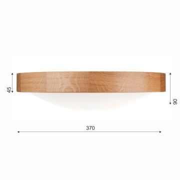 Brilagi - Plafón LED CARVALHO SLIM 2xE27/60W/230V roble diá. 37 cm