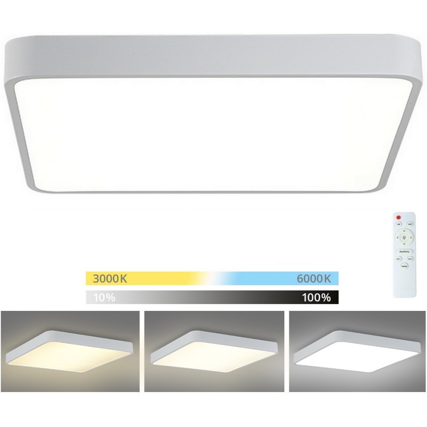 Brilagi - Plafón LED regulable POOL LED/48W/230V 3000-6000K 50x50 cm blanco + control remoto