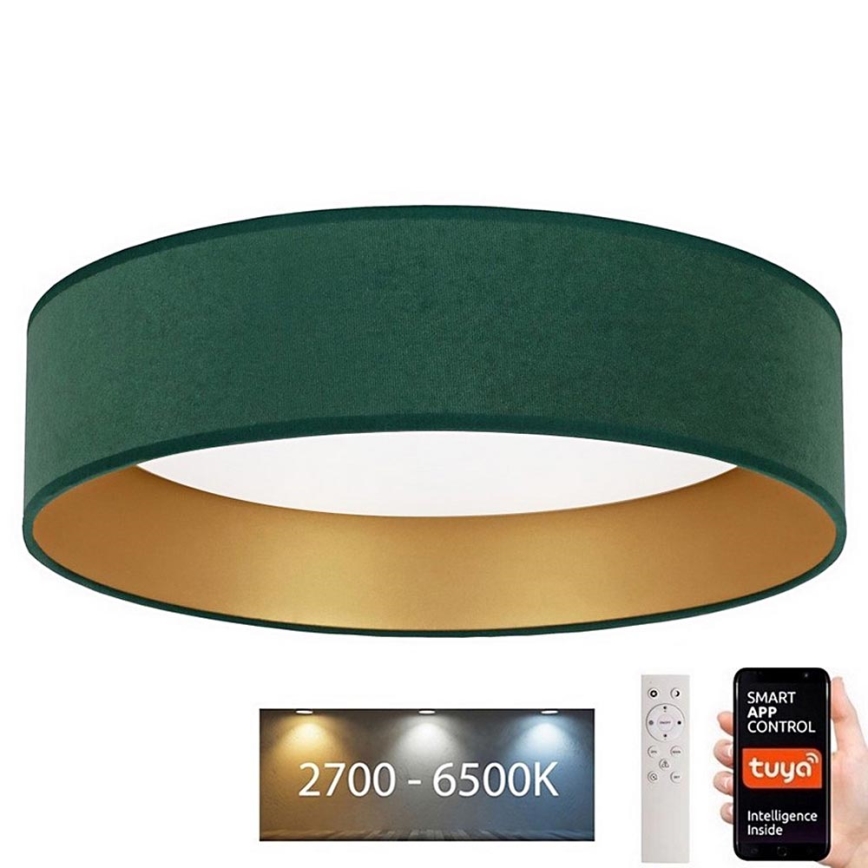 Brilagi - Plafón LED regulable VELVET SMART LED/24W/230V 45 cm 2700-6500K Wi-Fi Tuya verde/dorado + mando a distancia