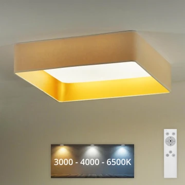 Brilagi - Plafón LED regulable VELVET SQUARE LED/24W/230V 3000/4000/6500K + mando a distancia cremoso